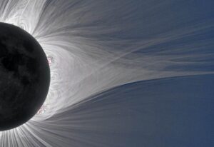 A record-breaking radio burst from the Sun in August 2025 came from a structure in the Sun's atmosphere called a helmet stream. This image, taken during the total solar eclipse on August 21, 2017, shows the classic V-shape of a large helmet stream. Credit: Miloslav Druckmüller, Peter Aniol, Shadia Habbal/NASA Goddard, Joy Ng