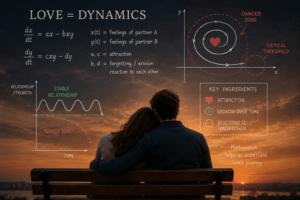 Illustration: Mathematical models attempt to describe how attraction, emotional exhaustion, and reciprocal responses affect relationship stability and the risk of deterioration. Illustration: The Haydan website using AI