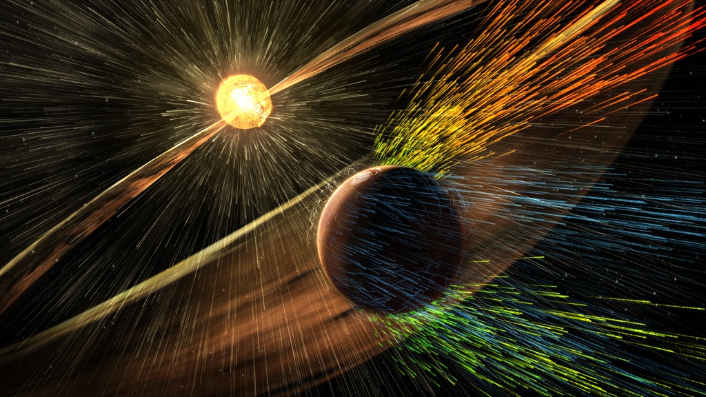 Giant plasma waves may help the solar wind strip away the Martian atmosphere