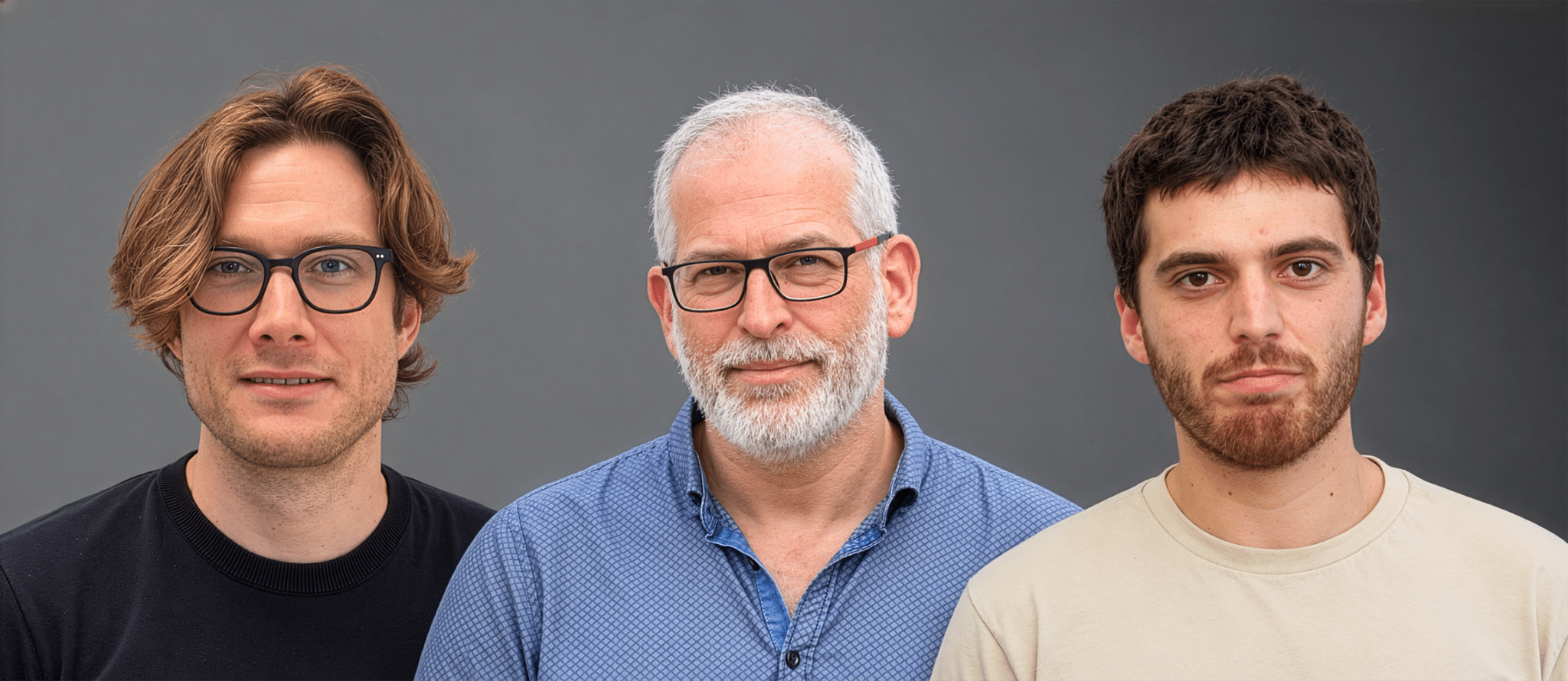 מימין: יואב חיות, פרופ׳ אורי אלון וד״ר גלן פרידהם. באדיבות מכון ויצמן למדע.